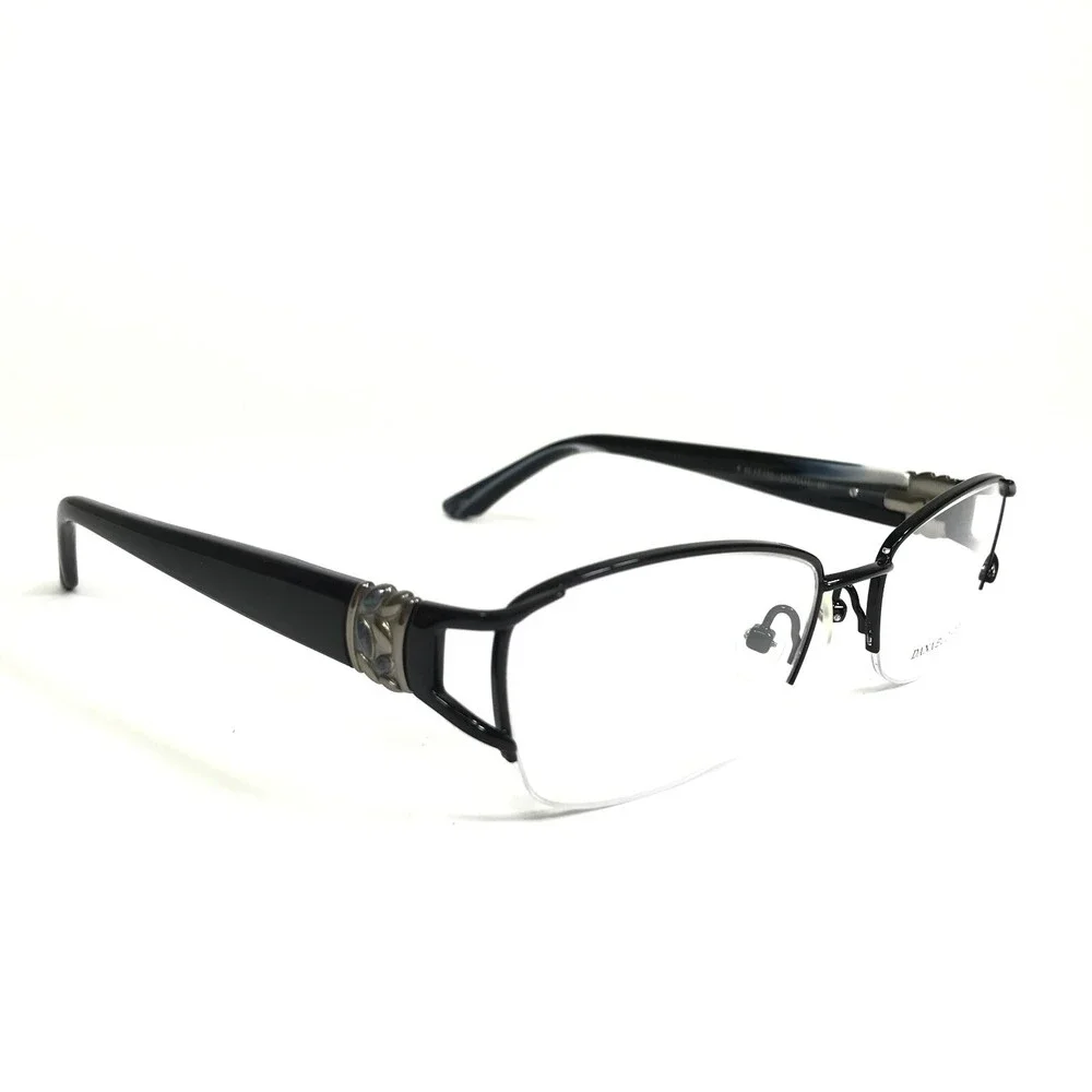 Dana Buchman Eyeglasses Frames JANNAH BK Black Silver Crystals 51-17-132
